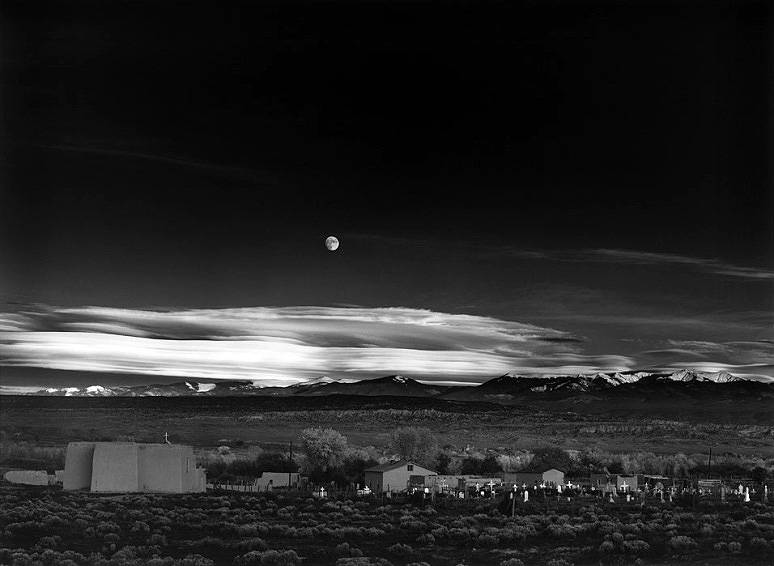 Moonrise over Hernandez New Mexico (1941)